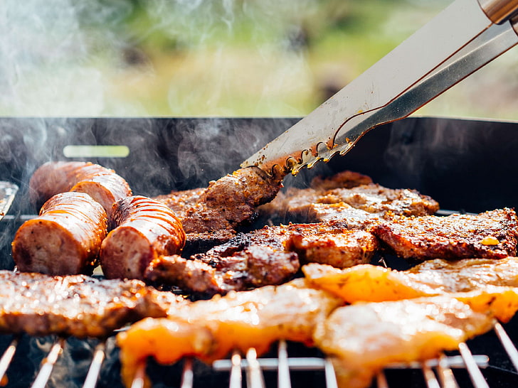 barbecue, bbq, chicken, cooking, delicious, dinner, food, foodporn, grill, grilling, hunger, hungry, lunch, meat, outdoors, sausages, tasty, yummy, HD wallpaper