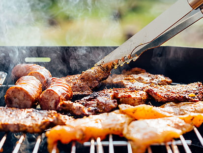 barbecue, bbq, chicken, cooking, delicious, dinner, food, foodporn, grill, grilling, hunger, hungry, lunch, meat, outdoors, sausages, tasty, yummy, HD wallpaper HD wallpaper