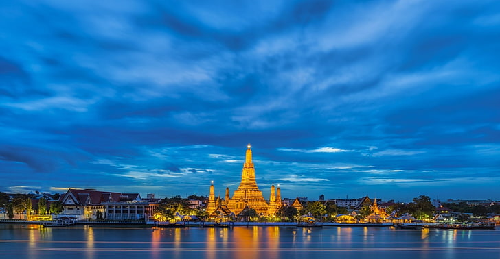 Храмове, храмът Ват Арун, Банкок, Тайланд, Ват Арун, HD тапет