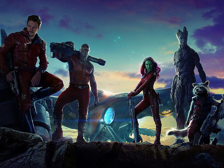 Les gardiens de la galaxie, Chris Pratt, Peter Quill, Star-lord, Fond d'écran HD