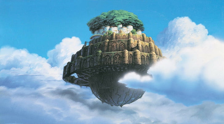 Замъкът в небето, аниме, Studio Ghibli, HD тапет
