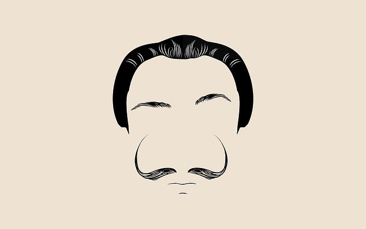 face, mustache, hair, HD wallpaper