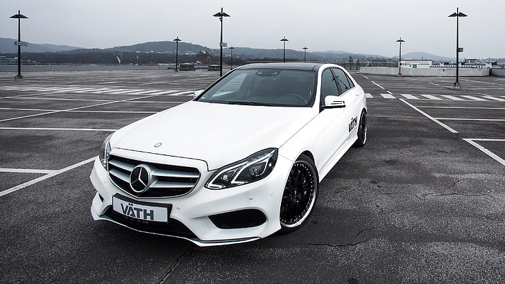 white Mercedes-Benz coupe, Mercedes-Benz, Mercedes, E-Class, VATH, V50, 2015, W212, HD wallpaper