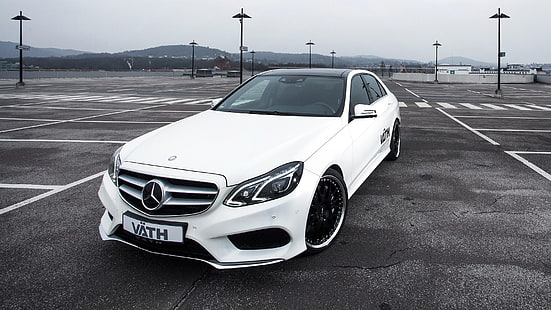 white Mercedes-Benz coupe, Mercedes-Benz, Mercedes, E-Class, VATH, V50, 2015, W212, HD wallpaper HD wallpaper