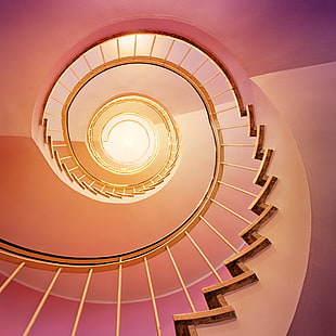 Spiral, Staircase, HD wallpaper HD wallpaper