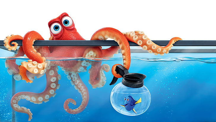 animasi, hank, nemo, gurita, ikan, Finding Dory, Wallpaper HD