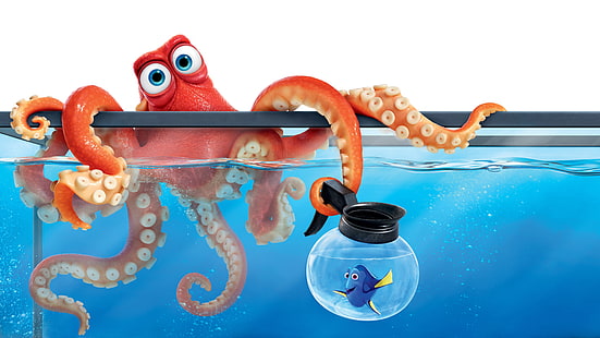 анимация, ханк, немо, октопод, риба, намирането на Дори, HD тапет HD wallpaper