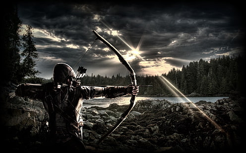 الرجل، أرض مستأجرة، السهم، تصوير، Assassin's Creed، خلفية HD HD wallpaper