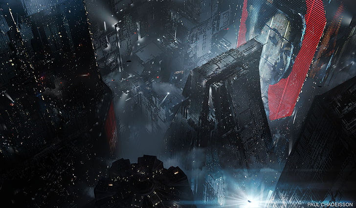 grafica futuristica dell'edificio, Blade Runner 2049, film futuristico, fantascienza, Sfondo HD