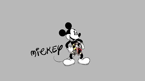 Mickey Mouse digital wallpaper, Mickey Mouse, Disney, minimalism, HD wallpaper HD wallpaper