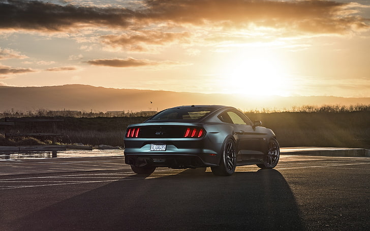 gray Ford Mustang coupe, ford mustang, 2015, gt, HD wallpaper