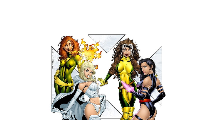 X-メン、エマ・フロスト、フェニックス（マーベルコミック）、サイロック（マーベルコミック）、ローグ（マーベルコミック）、 HDデスクトップの壁紙