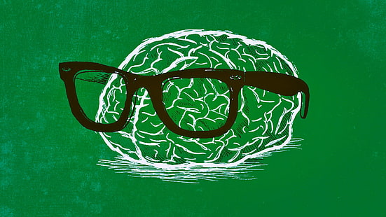 อารมณ์ขัน, เนิร์ด, สมอง, สีเขียว, วอลล์เปเปอร์ HD HD wallpaper