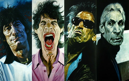 Karykatura, Keith Richards, Mick Jagger, Rolling Stones, Tapety HD HD wallpaper