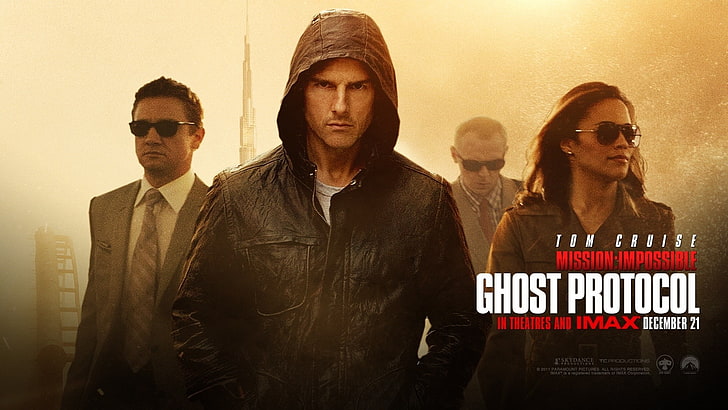 movies, Mission Impossible Ghost Protocol, Tom Cruise, Simon Pegg, Jeremy Renner, HD wallpaper