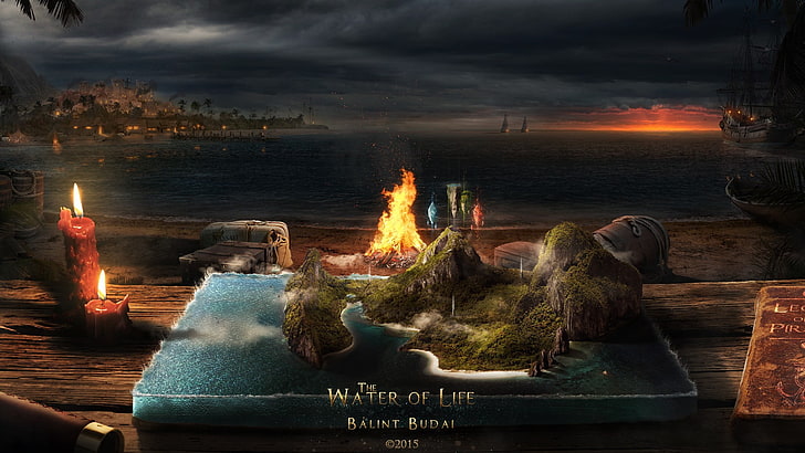The Water of Life digital wallpaper, magic, sailing ship, island, life, HD  wallpaper | Wallpaperbetter