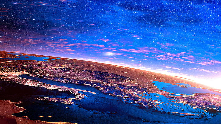 bumi, bola dunia, bintang, planet, Wallpaper HD
