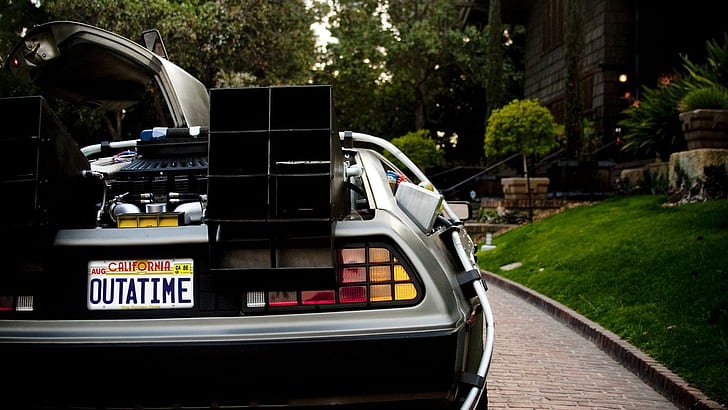 Back to the Future, DeLorean, car, HD wallpaper