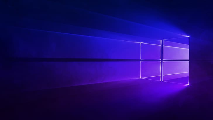 Windows 10, fundo roxo, simples, minimalismo, HD papel de parede