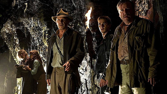 Indiana Jones et le royaume du crâne de cristal, Harrison Ford, Indiana Jones, Shia LaBeouf, Fond d'écran HD HD wallpaper