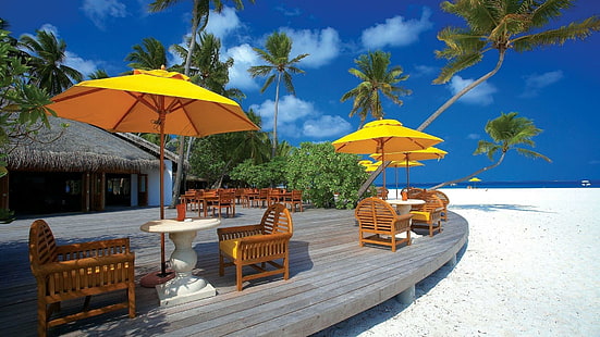 Exotic Paradise Resort, playas exóticas, naturaleza, paraíso, resorts, naturaleza y paisajes., Fondo de pantalla HD HD wallpaper