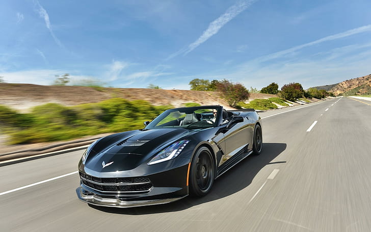 2014 Hennessey Chevrolet Corvette Stingray HPE700..., black convertible coupe, supercharged, chevrolet, corvette, stingray, 2014, hennessey, hpe700, cars, HD wallpaper