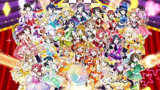 Love Live!, Love Live! Sunshine, colorful, anime, HD wallpaper HD wallpaper