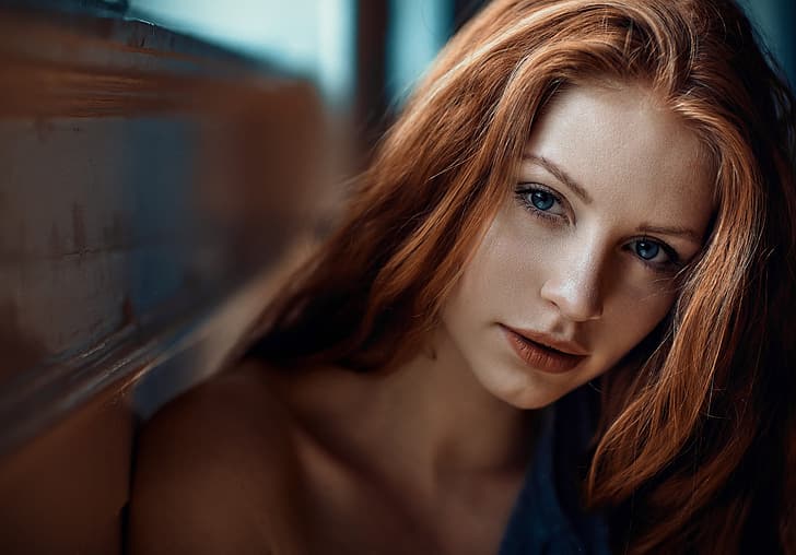 Anastasia Russian Redhead Porn - NiÃ±a, modelo, pelo largo, foto, ojos azules, Bokeh, cara, pelirrojo,  retrato, Fondo de pantalla HD | Wallpaperbetter