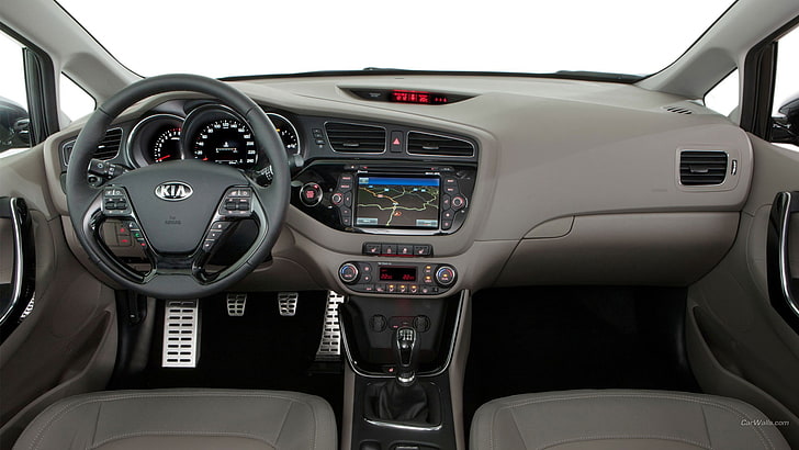 KIA steering wheel, Kia Cee'd, Kia, car interior, vehicle, car, HD wallpaper