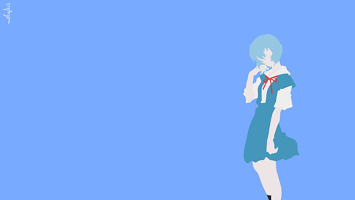 Neongenese-Evangelion, Ayanami Rei, einfacher Hintergrund, Vektorkunst, HD-Hintergrundbild