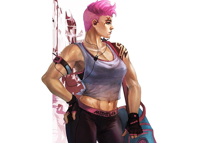 Videospiel, Overwatch, Mädchen, Pinkes Haar, Kurzes Haar, Zarya (Overwatch), HD-Hintergrundbild