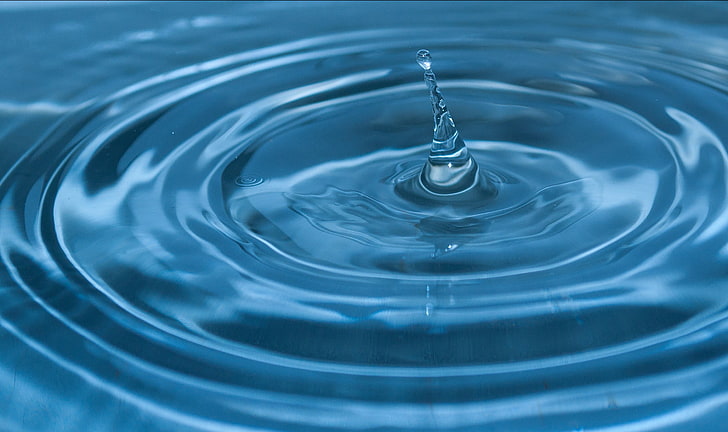 body of water, water, water drops, macro, ripples, nature, HD wallpaper
