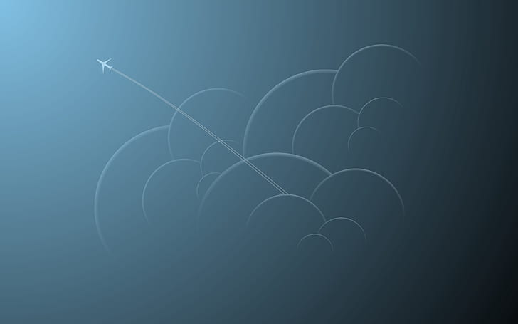 cuadro, avión, nubes, volando, Fondo de pantalla HD