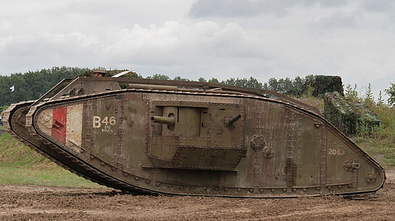green heavy equipment, tank, military, World War I, British Mark IV, HD wallpaper HD wallpaper