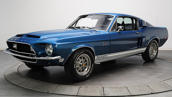 Ford Mustang azul, carro, Ford Mustang, HD papel de parede HD wallpaper