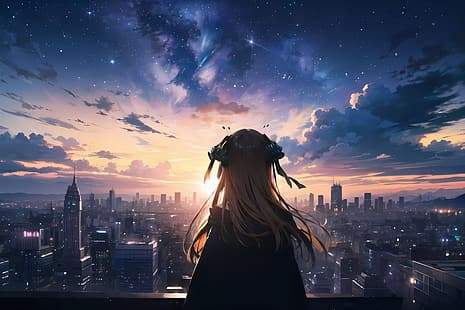 Langit (permainan), langit anime, Nino (Arakawa Under the Bridge), Wallpaper HD HD wallpaper