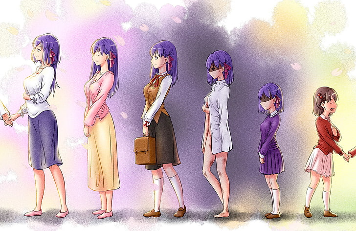 Fate / Stay Night, filles anime, Sakura Matou, Matou Sakura, Fond d'écran HD