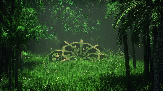 Кинотеатр 4D, OctaneRender by OTOY, пейзаж, джунгли, природа, HD обои HD wallpaper