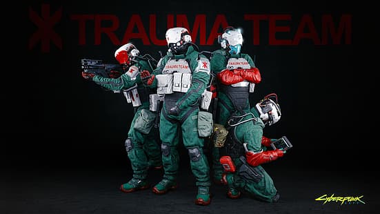 Cyberpunk 2077, Militech, Kang Tao, Trauma Team, Arasaka, korporacja, Tapety HD HD wallpaper