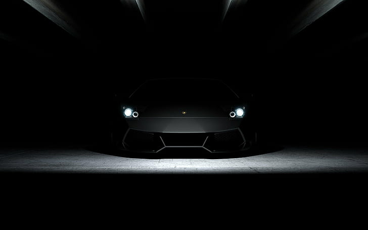 Oscuro, Faros, Lamborghini, superdeportivos, Fondo de pantalla HD