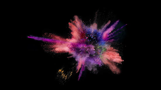 warna, ledakan, gelap, hitam, penuh warnal, Wallpaper HD HD wallpaper