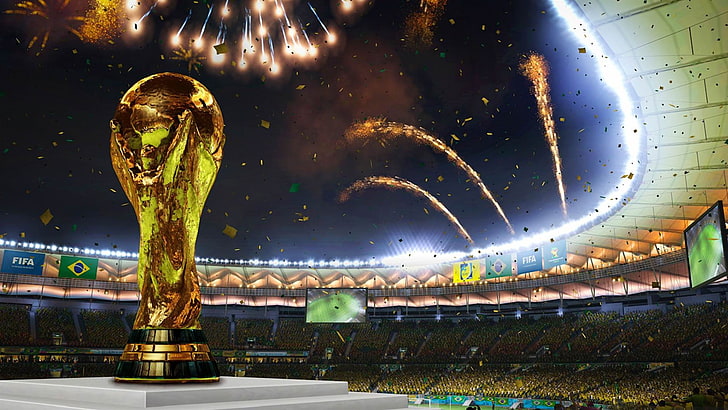 2014 Brasilien 20: e FIFA World Cup Desktop Wallpaper .., guldtrofé, HD tapet
