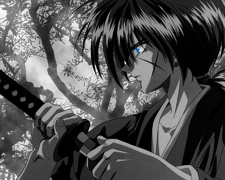 Battousai illustration, Anime, Rurouni Kenshin, HD wallpaper