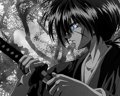 Battousai illustration, Anime, Rurouni Kenshin, HD tapet HD wallpaper