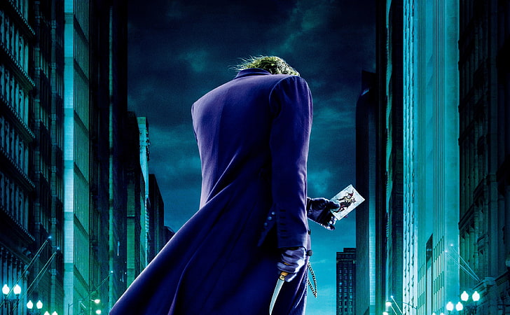 Джокер Темный рыцарь, Джокер, держащий карточную иллюстрацию, Фильмы, Бэтмен, Темный, Рыцарь, Джокер, HD обои