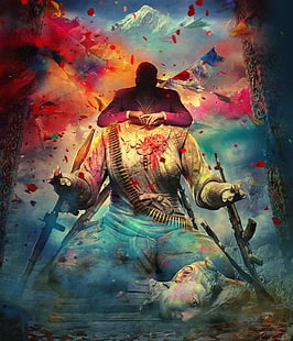 mężczyzna w marynarce ilustracja, technologia, gry wideo, Far Cry 4, posąg, Tapety HD HD wallpaper