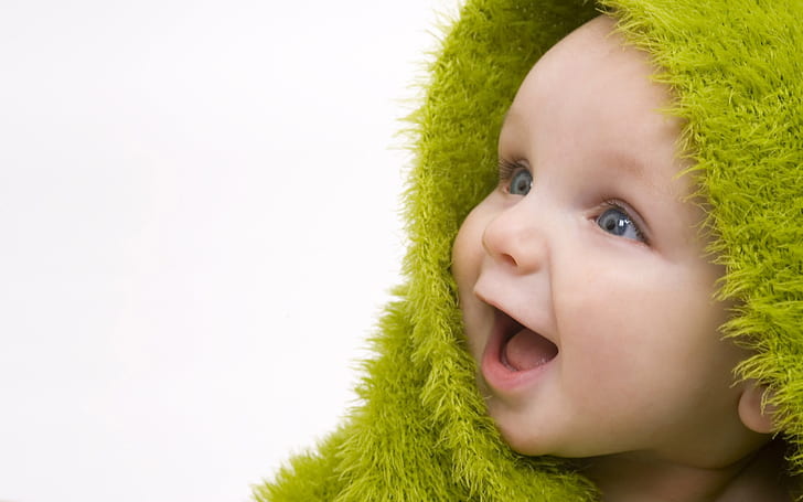 녹색 스카프 귀여운 아기, 녹색, 스카프, 귀여운, 아기, HD 배경 화면