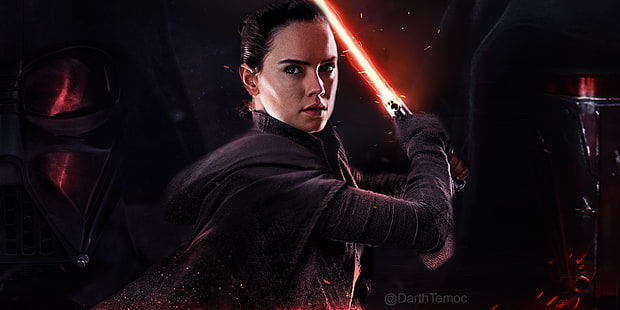 Star Wars: The Last Jedi, Rey (z filmu Gwiezdne wojny), Daisy Ridley, Darth Vader, Darth Revan, Tapety HD HD wallpaper