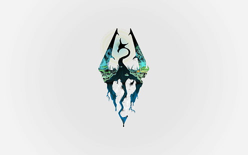 The Elder Scrolls V: Skyrim, minimalism, video games, HD wallpaper HD wallpaper