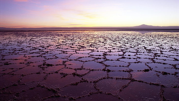 Himmel, Horizont, Morgen, Wattenmeer, Salzsee, Salar de Atacama, See, Ruhe, Chile, Salz, Salzwasser, Feuchtgebiet, HD-Hintergrundbild